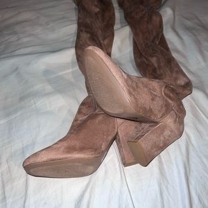 Thigh High Tight Tan Boots